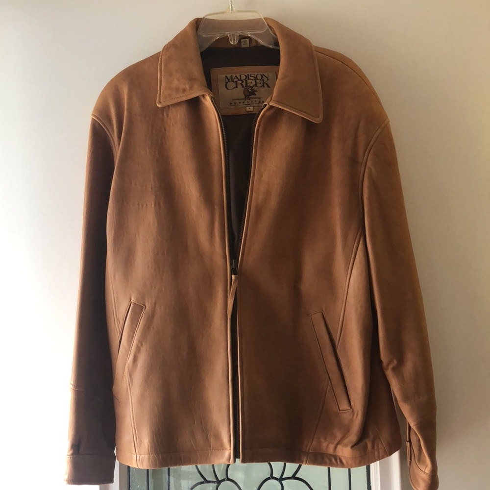 Madison Creek Men’s soft leather jacket - Medium - Carmel color